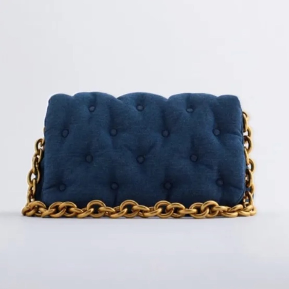 Zara Denim Quilted Handbag